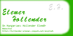 elemer hollender business card