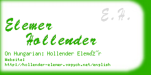 elemer hollender business card